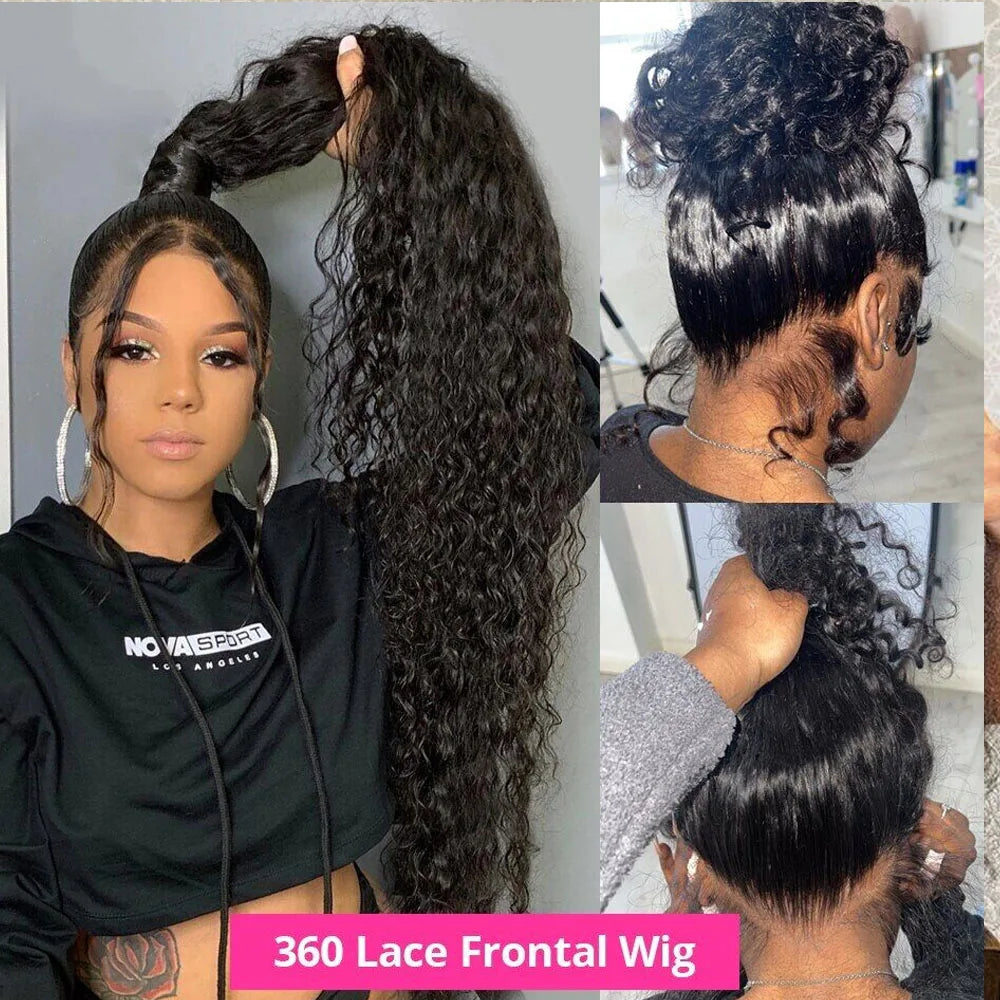 360 Full Hd Lace Front Human Hair Wig Pre-Plucked Deep Curly Wave Frontal Wig Human Hair