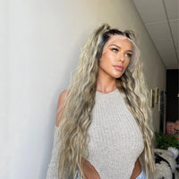 Thumbnail for Medium Ash Blonde Cool Balayage Loose Deep Wave 180% Brazilian Human Hair