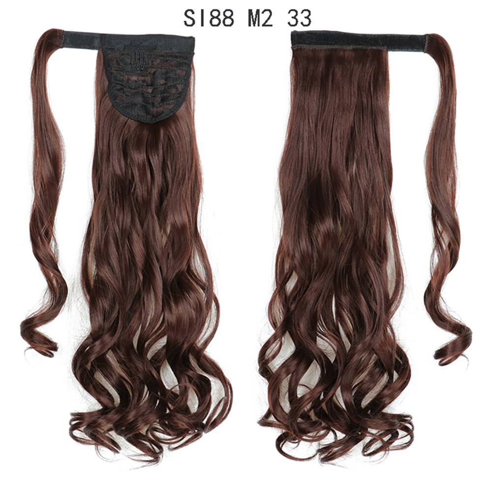 Wrap Around Ponytail Hair Extensions 20Inch Long Curly Wave Synthetic Ponytail Natural H