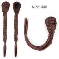 Thumbnail for 20 Inch Long Straight Synthetic Hair Extension Braided Fishtail Drawstring Ponytail Hair