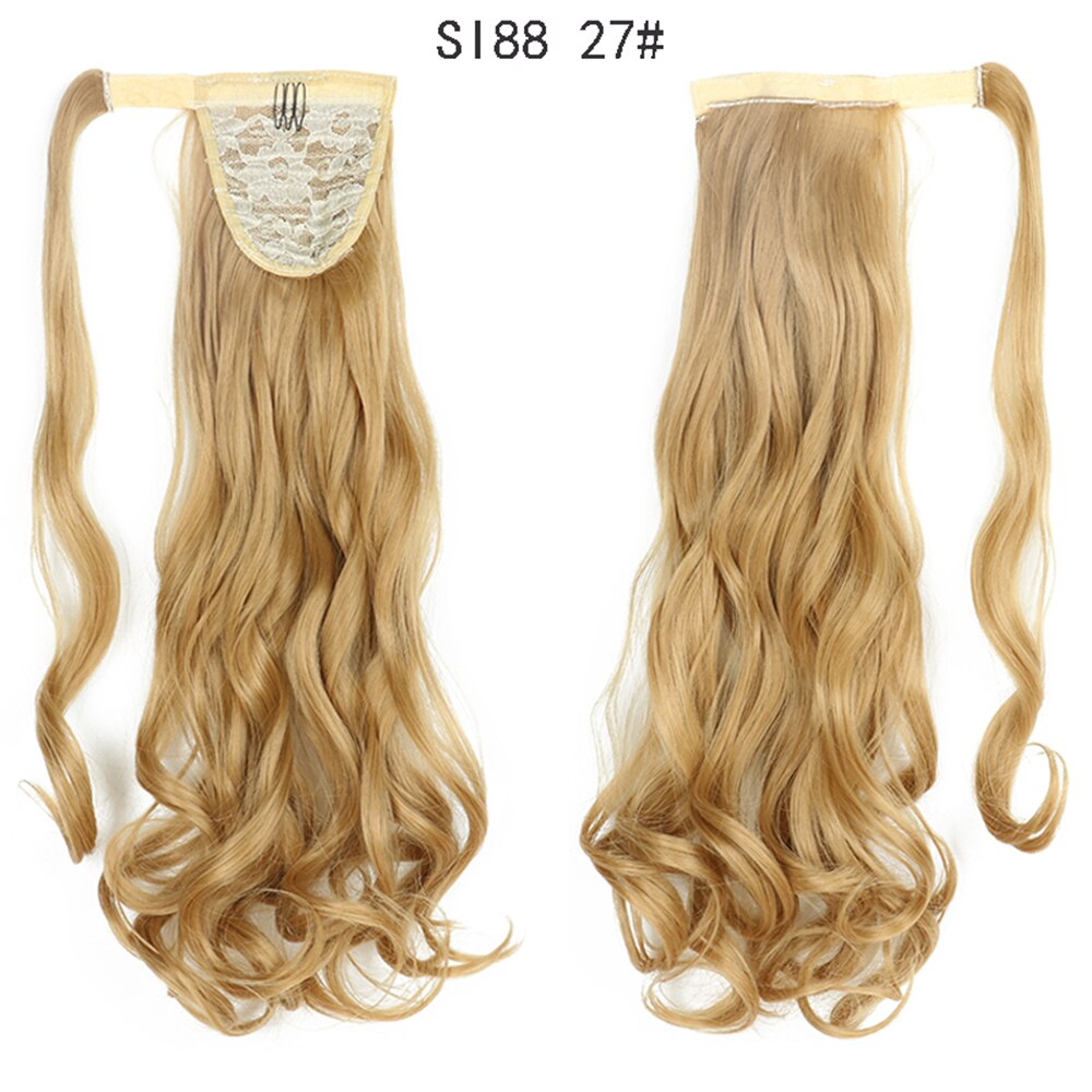 Wrap Around Ponytail Hair Extensions 20Inch Long Curly Wave Synthetic Ponytail Natural H