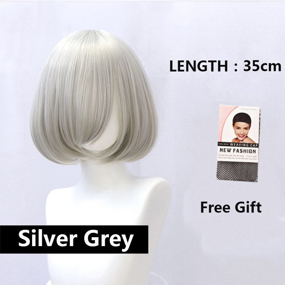 White Wig Female Short Bob