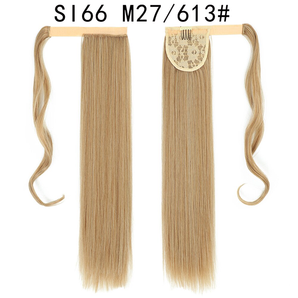 Wrap Around Ponytail Hair Extensions 20Inch Long Curly Wave Synthetic Ponytail Natural H