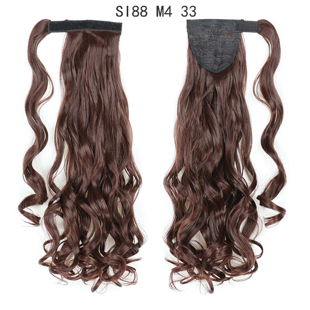 Wrap Around Ponytail Hair Extensions 20Inch Long Curly Wave Synthetic Ponytail Natural H