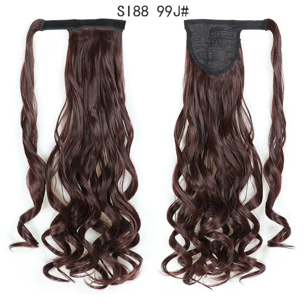 Wrap Around Ponytail Hair Extensions 20Inch Long Curly Wave Synthetic Ponytail Natural H