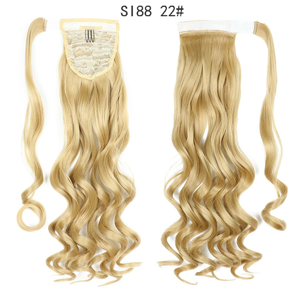 Wrap Around Ponytail Hair Extensions 20Inch Long Curly Wave Synthetic Ponytail Natural H