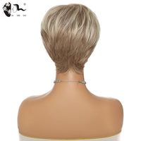 Thumbnail for Short Ombre Blonde Synthetic Natural Wave Wigs Heat Resistant