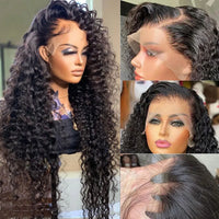 Thumbnail for 40-Inch Curly Lace Front Human Hair Wigs Pre-Plucked Brazilian Hair