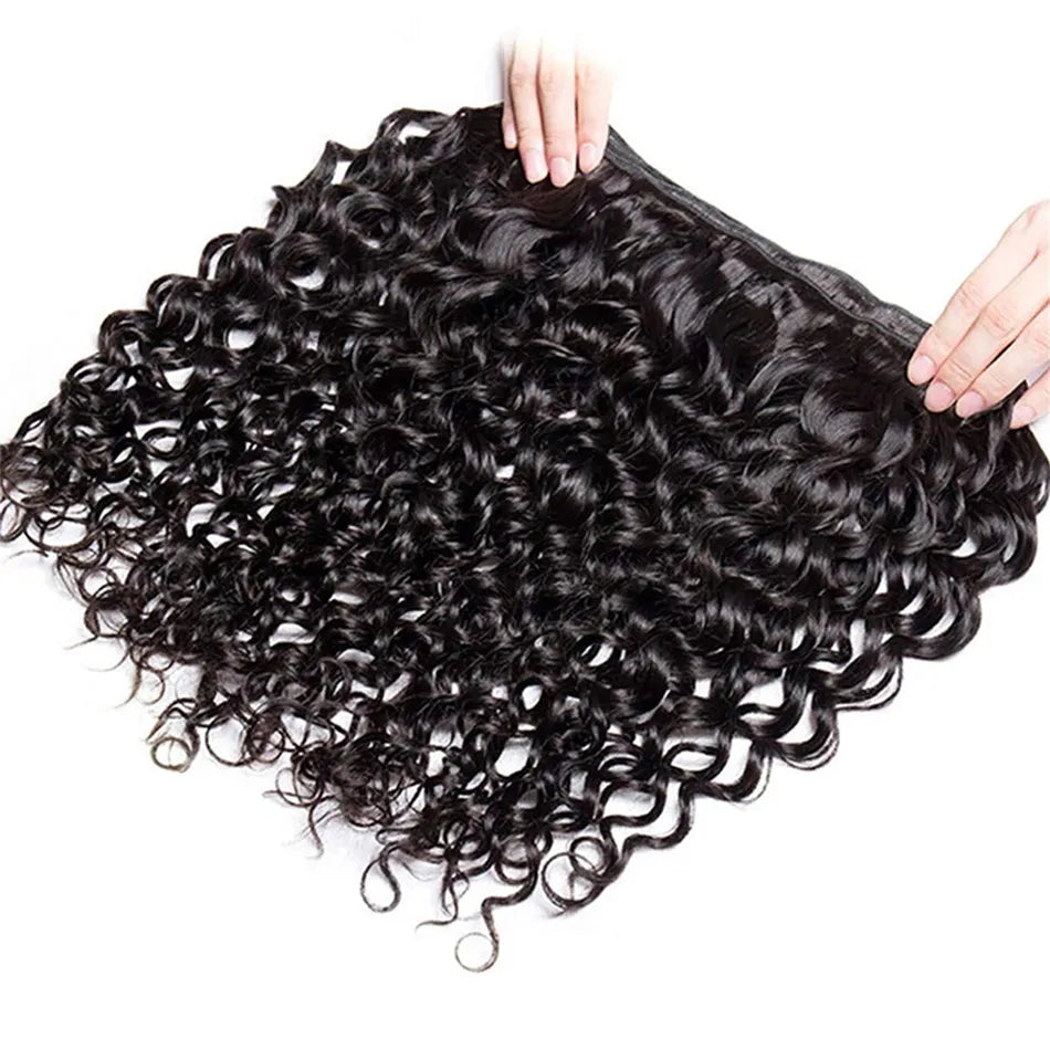 100% Unprocessed Malaysian Remy Human Hair Weave Extensions 12A Water Wave Bundle Deals