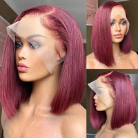 Thumbnail for Burgundy  #99J Bob Wig Human Hair