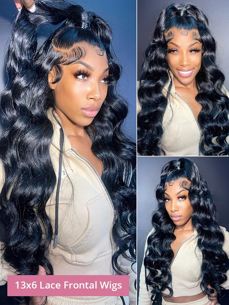 40 Inch Loose Body Wave Lace Front Human Hair Wig Brazilian Pre- Plucked