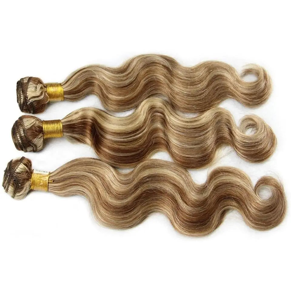 Piano Color P4/613 Highlight Bundles Remy Body Wave Ash Blonde With Highlights 3 Bundles