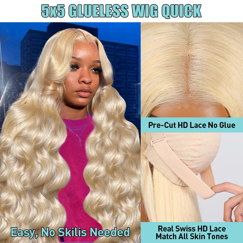 613 Honey Blonde 13x6 HD Transparent Lace Front Human Hair Wigs Body Wave