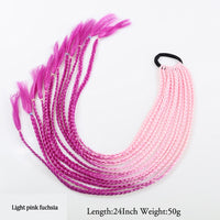 Thumbnail for 20 Inch Long Straight Synthetic Hair Extension Braided Fishtail Drawstring Ponytail Hair