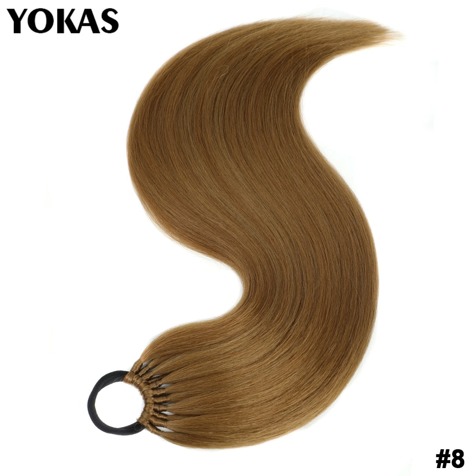 Ponytail For Women Synthetic Hair Extensions Long Straight False Horse Tails Fake Hairpiece 24 Inch For White Black Woman YOKAS