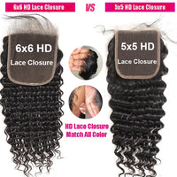 Thumbnail for HD Transparent Lace Frontal Closure Curly  Swiss Lace Closure Human Hair