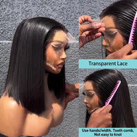 Thumbnail for 250% Straight Short Bob Lace Frontal Human Hair Wigs