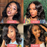 Thumbnail for Short Bob Wavy Human Hair Lace Frontal Wig Water Wave Wigs For Women