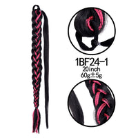 Thumbnail for 20 Inch Long Straight Synthetic Hair Extension Braided Fishtail Drawstring Ponytail Hair