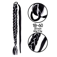 Thumbnail for 20 Inch Long Straight Synthetic Hair Extension Braided Fishtail Drawstring Ponytail Hair