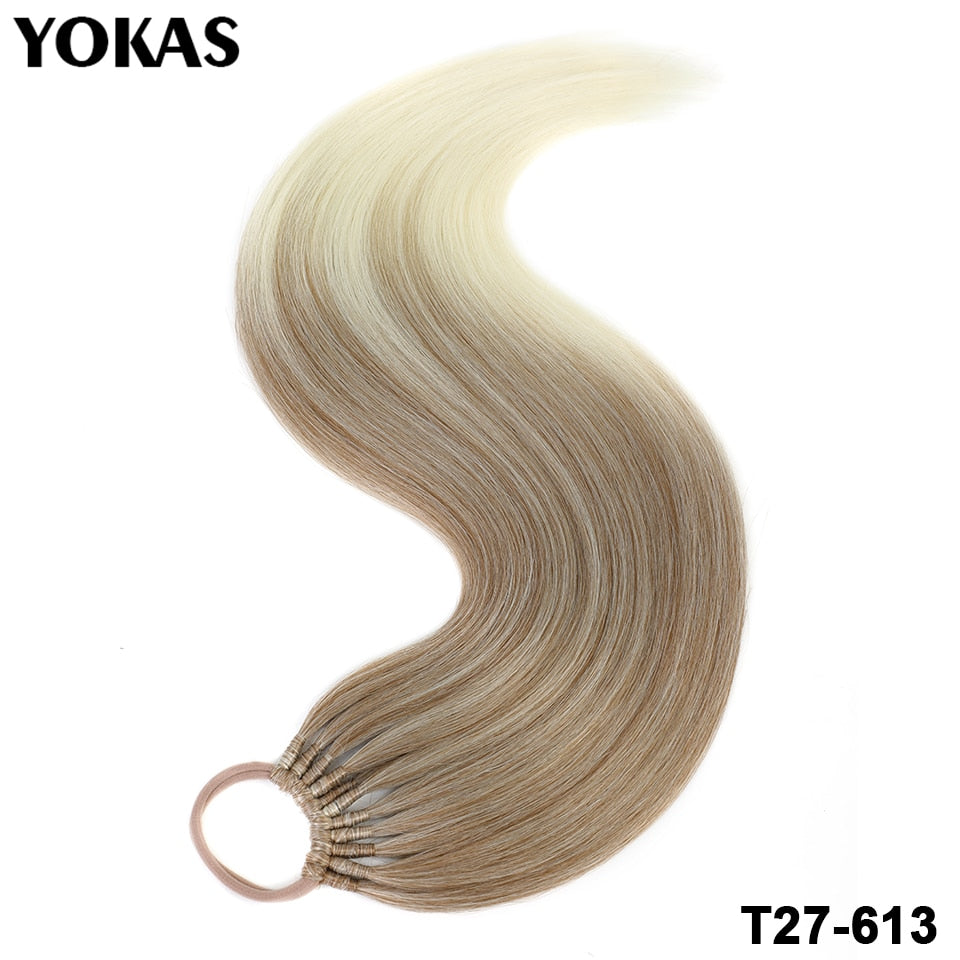 Ponytail For Women Synthetic Hair Extensions Long Straight False Horse Tails Fake Hairpiece 24 Inch For White Black Woman YOKAS