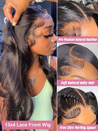 Thumbnail for 40 Inch Loose Body Wave Lace Front Human Hair Wig Brazilian Pre- Plucked