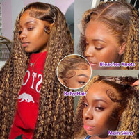 Thumbnail for Highlight Hd Frontal Wig P4/27 360 Full Hd Lace Front Wig Pre Plucked Glueless Wig Deep Wave Frontal Wig Human Hair