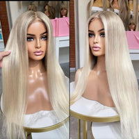 Thumbnail for Ombre Blonde Full Lace Human Hair Wigs Rooted #60 Virgin Hair HD Pre Plucked