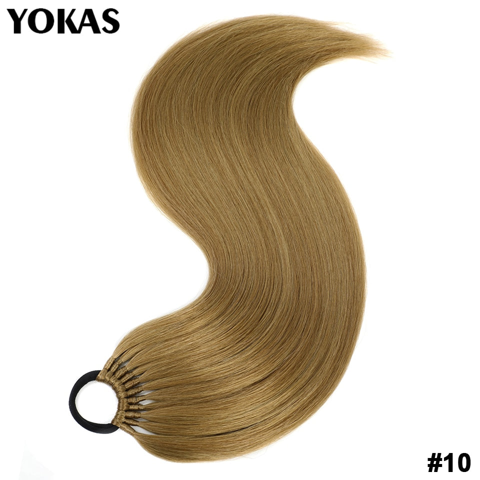 Ponytail For Women Synthetic Hair Extensions Long Straight False Horse Tails Fake Hairpiece 24 Inch For White Black Woman YOKAS