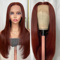 Thumbnail for Reddish Brown Butterfly Haircut Wig Layered Wig Synthetic Straight Wigs -Pre Plucked