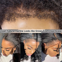 Thumbnail for 4C Kinky Edges Hairline Curly Baby Hair  Kinky Straight Lace Front Wig