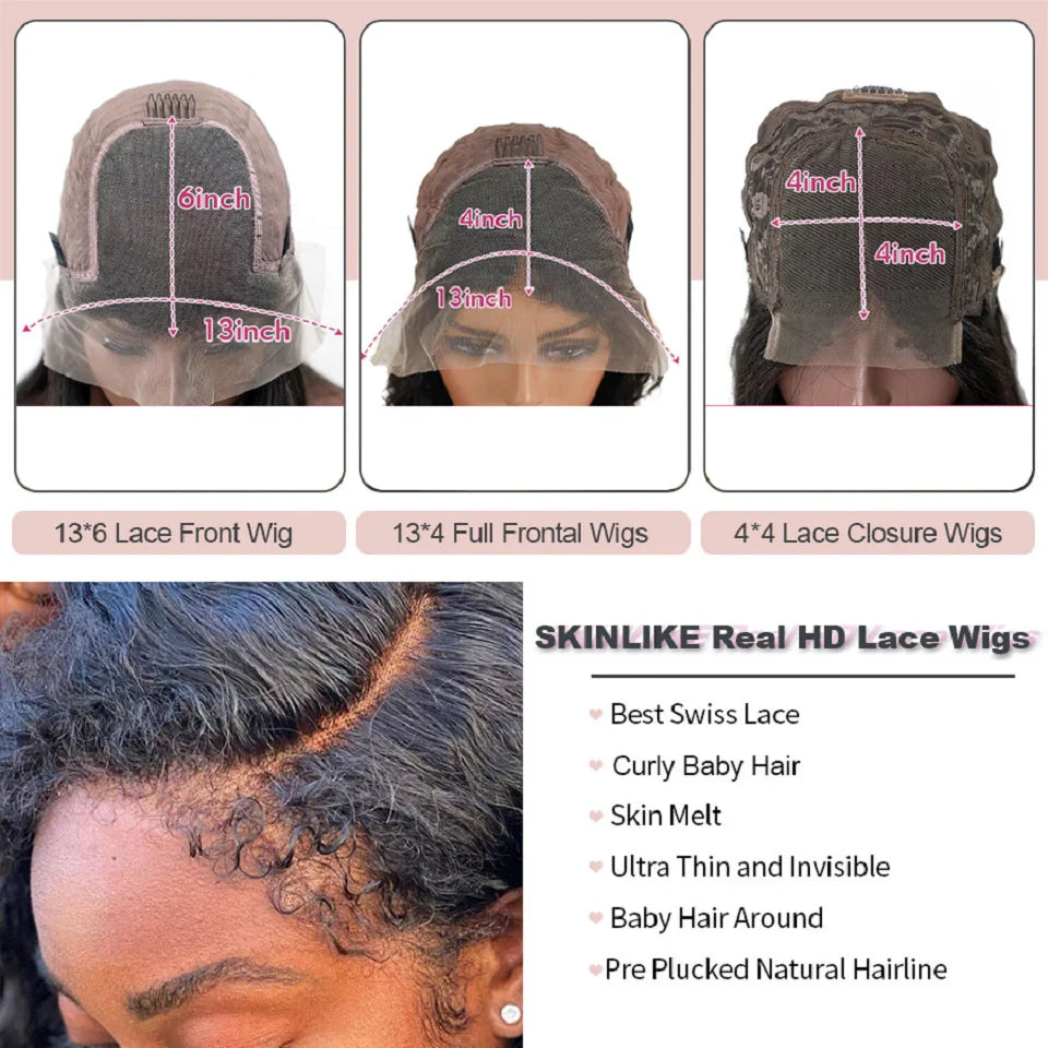 4C Kinky Edges Hairline Curly Baby Hair  Kinky Straight Lace Front Wig