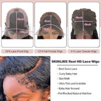 Thumbnail for 4C Kinky Edges Hairline Curly Baby Hair  Kinky Straight Lace Front Wig