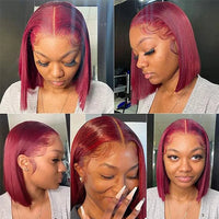 Thumbnail for Burgundy  #99J Bob Wig Human Hair