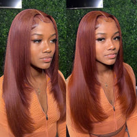 Thumbnail for 26 inches Reddish Brown Lace Front Human Hair Pre Plucked