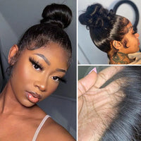 Thumbnail for Bone Straight Transparent Brazilian Glueless Pre Plucked Wig 180%