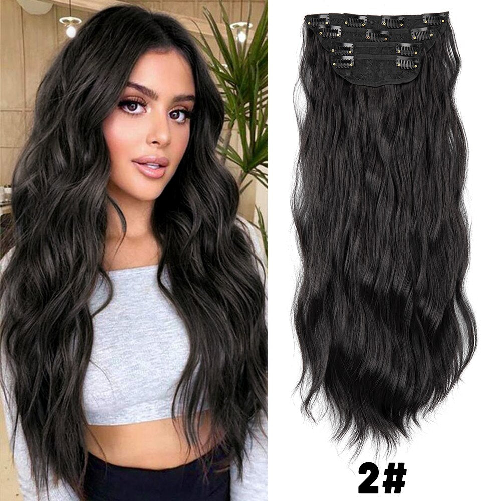 Hairpiece Built-in Hair Extensions Natural Synthetic Hair