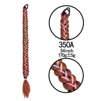 Thumbnail for 20 Inch Long Straight Synthetic Hair Extension Braided Fishtail Drawstring Ponytail Hair