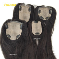 Thumbnail for 25-40cm 100% Virgin Human Hair Topper 7x10 9x14cm PU Clips