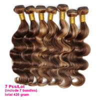 Thumbnail for Body Wave Highlight P4/27 Human Hair Bundles 60Gram Peruvian Hair Extensions