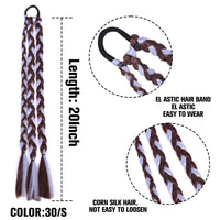 Thumbnail for 20 Inch Long Straight Synthetic Hair Extension Braided Fishtail Drawstring Ponytail Hair