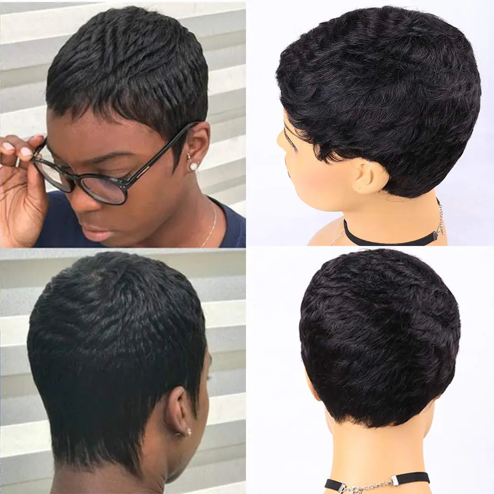 Pixie Cut Wig Cheap Human Hair Wig Michelle s Glam Wigs