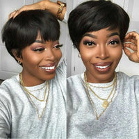 Thumbnail for Short Human Hair Wigs Pixie Cut Straight Glueless Wig