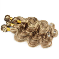 Thumbnail for Piano Color P4/613 Highlight Bundles Remy Body Wave Ash Blonde With Highlights 3 Bundles