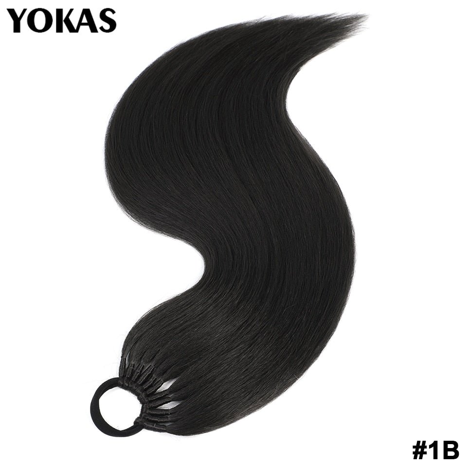 Ponytail For Women Synthetic Hair Extensions Long Straight False Horse Tails Fake Hairpiece 24 Inch For White Black Woman YOKAS