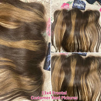 Thumbnail for Highlight Lace Frontal Straight Brazilian Human Hair Ombre Brown