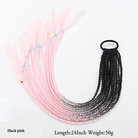 Thumbnail for 20 Inch Long Straight Synthetic Hair Extension Braided Fishtail Drawstring Ponytail Hair