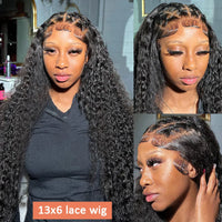 Thumbnail for 40-Inch Curly Lace Front Human Hair Wigs Pre-Plucked Brazilian Hair