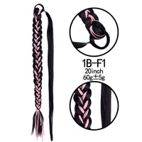 Thumbnail for 20 Inch Long Straight Synthetic Hair Extension Braided Fishtail Drawstring Ponytail Hair