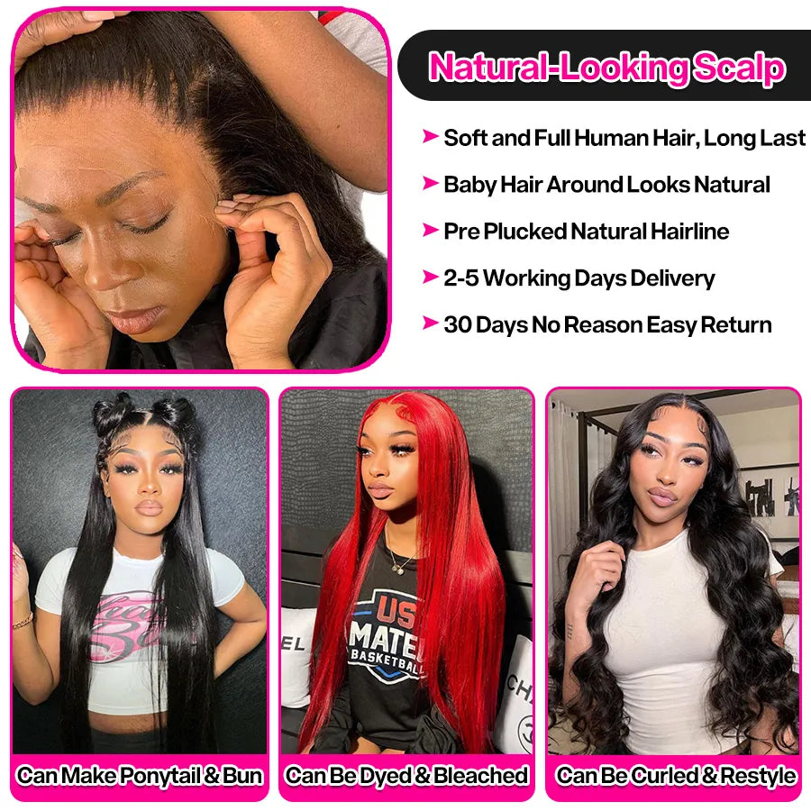 13x4 Bone Straight Lace Front Wig  Brazilian Hair Wigs